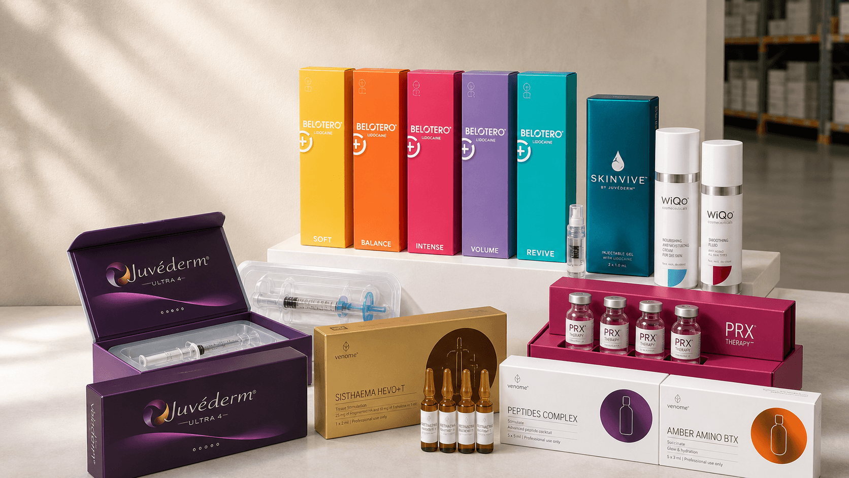 Premium injectable aesthetics product display